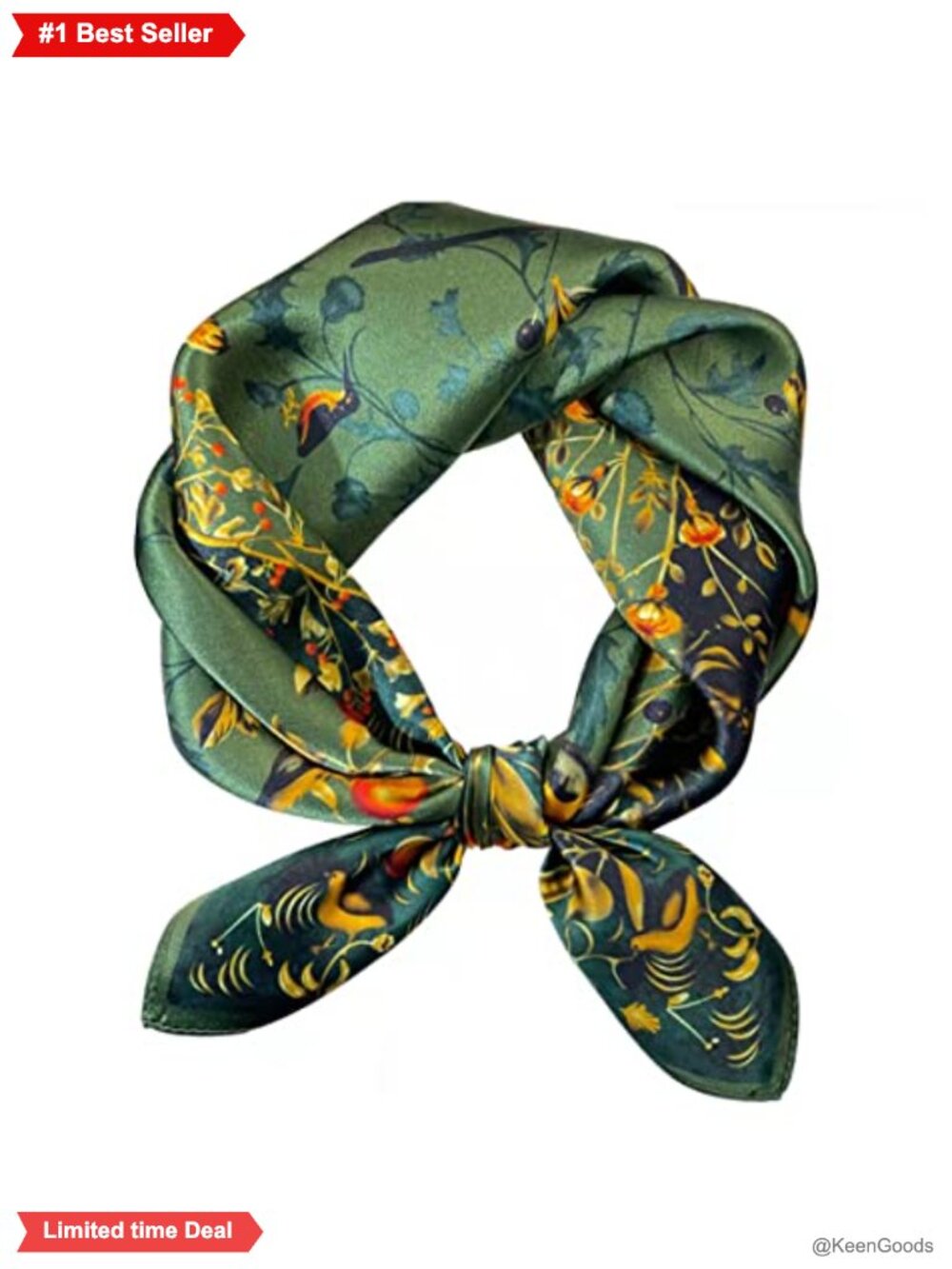 100% Mulberry Silk Square Scarf 25.6" Hair Head Neck Wrap Neckerchief Gift